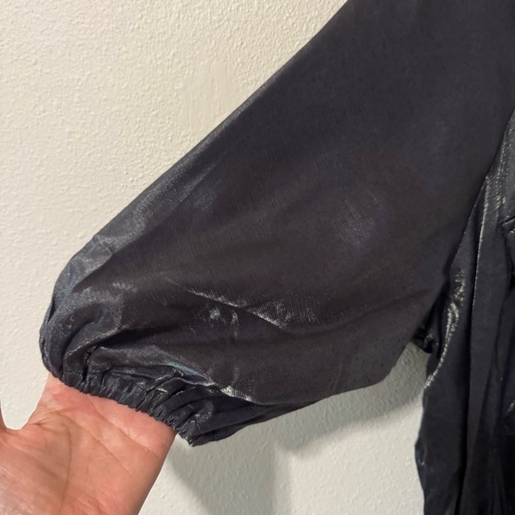 Anthropologie Samant Chauhan Utility Shirt Dress Metallic Slate Maxi Pocket-LP - Picture 5 of 12